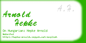 arnold hepke business card